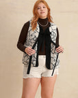 Plus Size Tied Sherpa Vest Coat with Pockets - Little Miss Vanilla