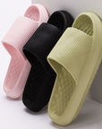 Summer EVA Slippers Solid Color Rhombus Stripe Anti-slip Slippers New Women's Home Shoes