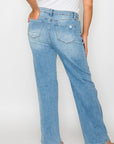 bytos Full Size Distressed High Rise Straight Jeans - Little Miss Vanilla