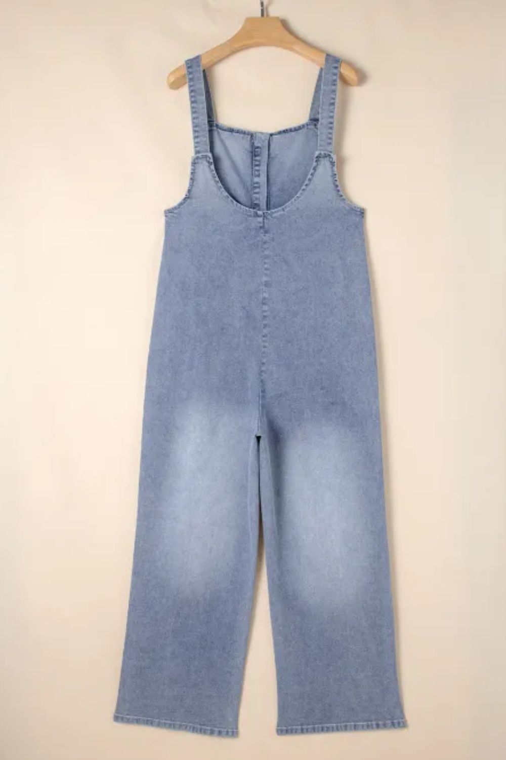 Wide Strap Denim Overalls with Pockets - Little Miss Vanilla