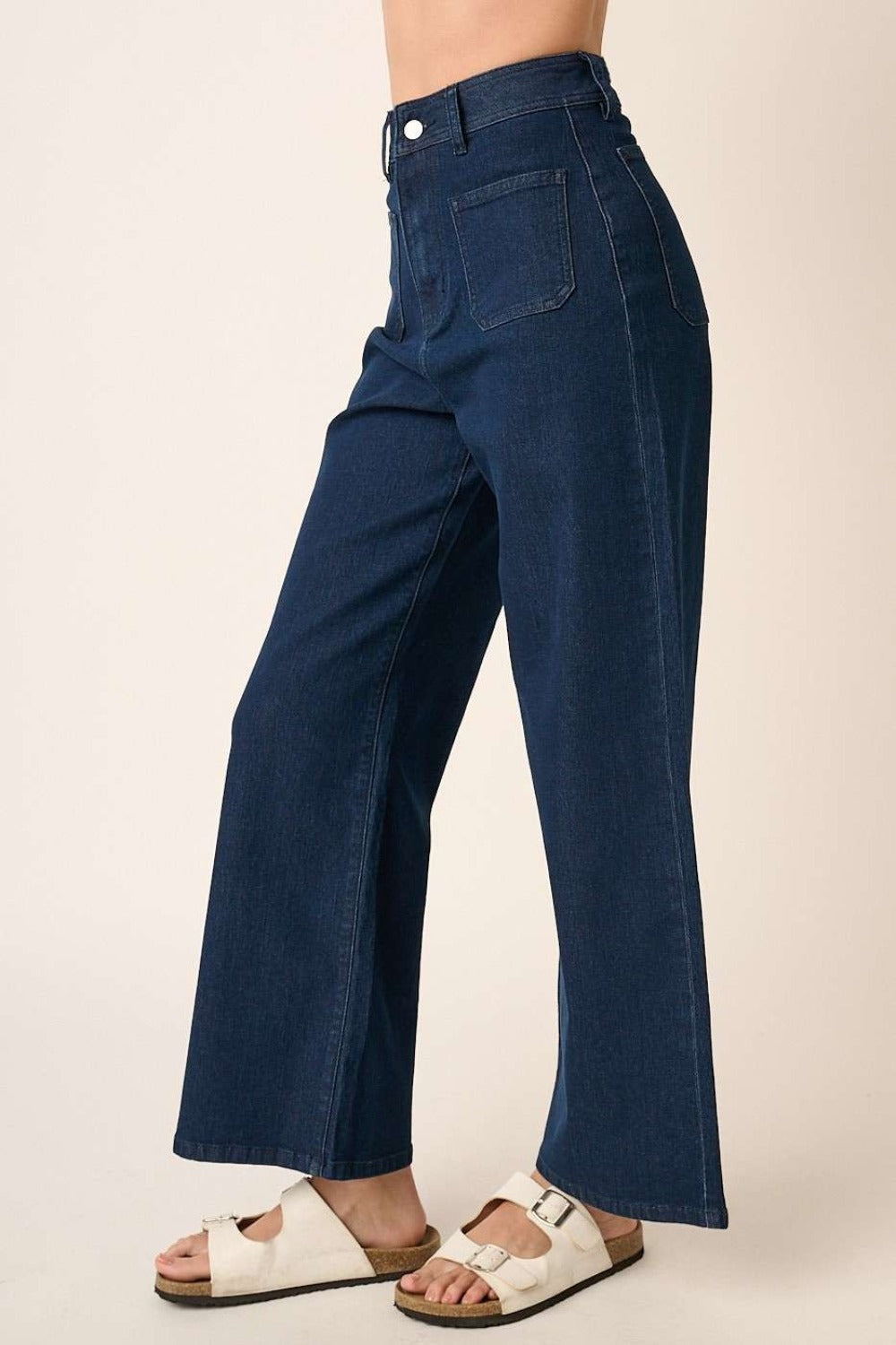 Mittoshop High Waist Wide Leg Jeans - Little Miss Vanilla