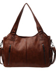 Handbag European And American Retro Solid Color Simple Texture