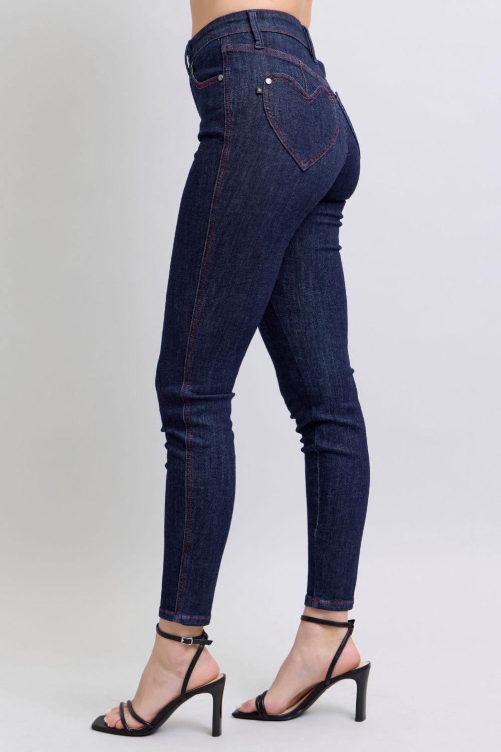 Judy Blue Full Size Heart Shaped Back Pockets Skinny Jeans - Little Miss Vanilla