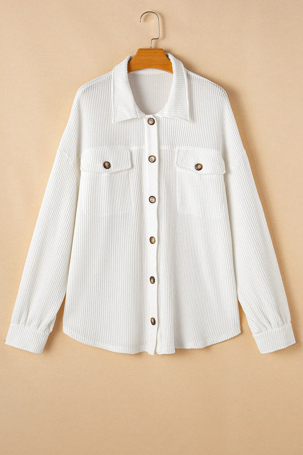 Plus Size Button Up Long Sleeve Jacket - Little Miss Vanilla