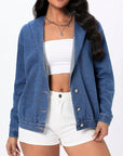 Button Up Hooded Denim Top - Little Miss Vanilla