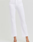 RISEN Full Size Tummy Control Elastic Band High Rise Crop Straight Jeans - Little Miss Vanilla