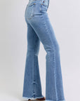 Judy Blue Full Size Raw Hem High Rise Bootcut Jeans - Little Miss Vanilla