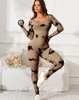 Scoop Neck Long Sleeve Active Jumpsuit - Little Miss Vanilla