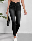 Black Arched Waist Stretchy Slim Fit Jeggings