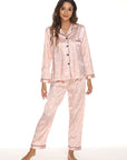 Two-piece Stretch Satin Home Wear Pajamas Women