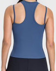 Millennia Cutout Round Neck Racerback Active Tank - Little Miss Vanilla