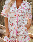 White Cowgirl Country Print Pajamas Set