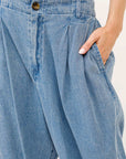 And The Why Elastic Back Pleated Baggy Jeans - Little Miss Vanilla