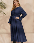 Honey Plus Size Ruffled Polka Dot Long Sleeve Midi Dress - Little Miss Vanilla