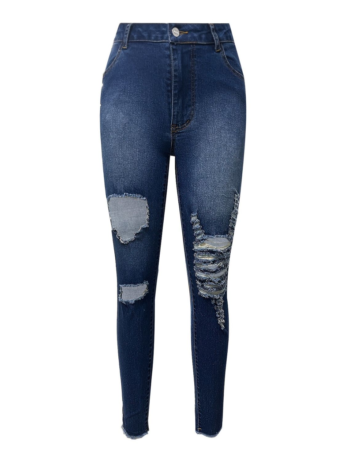 Distressed Skinny Jeans with Pockets - Little Miss Vanilla