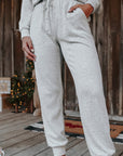 Gray Long Sleeve Pullover and Jogger Pants Lounge Set - Little Miss Vanilla