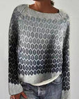 Women's Fashion Round Neck Multicolor Loose Leisure Pullover Knitwear Sweater