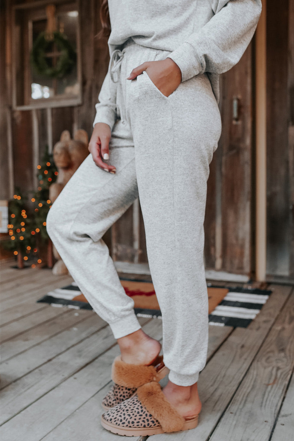 Gray Long Sleeve Pullover and Jogger Pants Lounge Set - Little Miss Vanilla