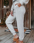 Gray Long Sleeve Pullover and Jogger Pants Lounge Set - Little Miss Vanilla