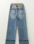 Washed Wide Leg Jeans with Pockets - Little Miss Vanilla