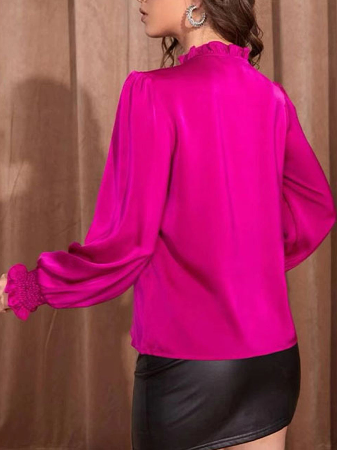 Frill Tied Lantern Sleeve Blouse - Little Miss Vanilla