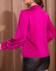 Frill Tied Lantern Sleeve Blouse - Little Miss Vanilla