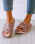 Pink Leopard Print Thick Sole Slip On Slippers - Little Miss Vanilla