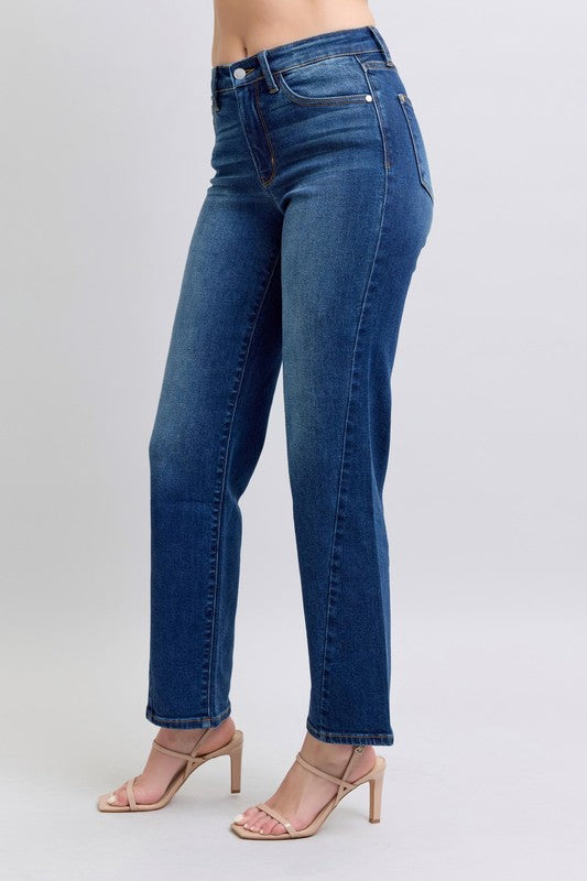 Judy Blue Full Size Side Seam Detail Straight Jeans with Pockets - Little Miss Vanilla