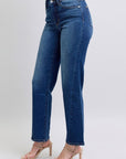 Judy Blue Full Size Side Seam Detail Straight Jeans with Pockets - Little Miss Vanilla