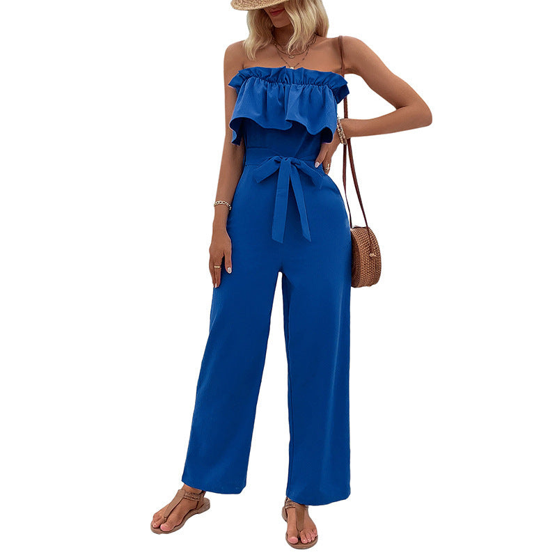 Women's Jumpsuit Sleeveless Tube Top - Little Miss Vanilla