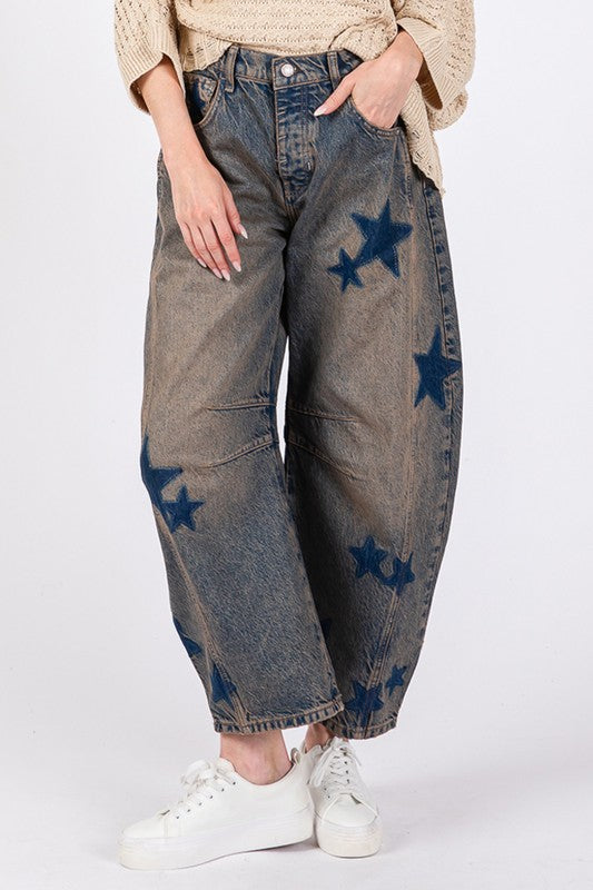 SAGE + FIG Star Wide Leg Jeans with Pockets - Little Miss Vanilla