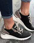 Fashion Lace-up Sneakers Women Cozy Tinck-soled Sports Shoes