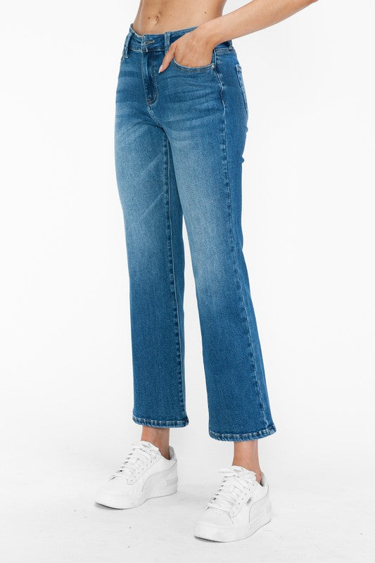 bytos Full Size Cat's Whiskers Mid Rise Ankle Jeans - Little Miss Vanilla