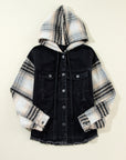 Raw Hem Drawstring Hooded Denim Jacket - Little Miss Vanilla