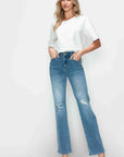 bytos Full Size Distressed High Rise Straight Jeans - Little Miss Vanilla