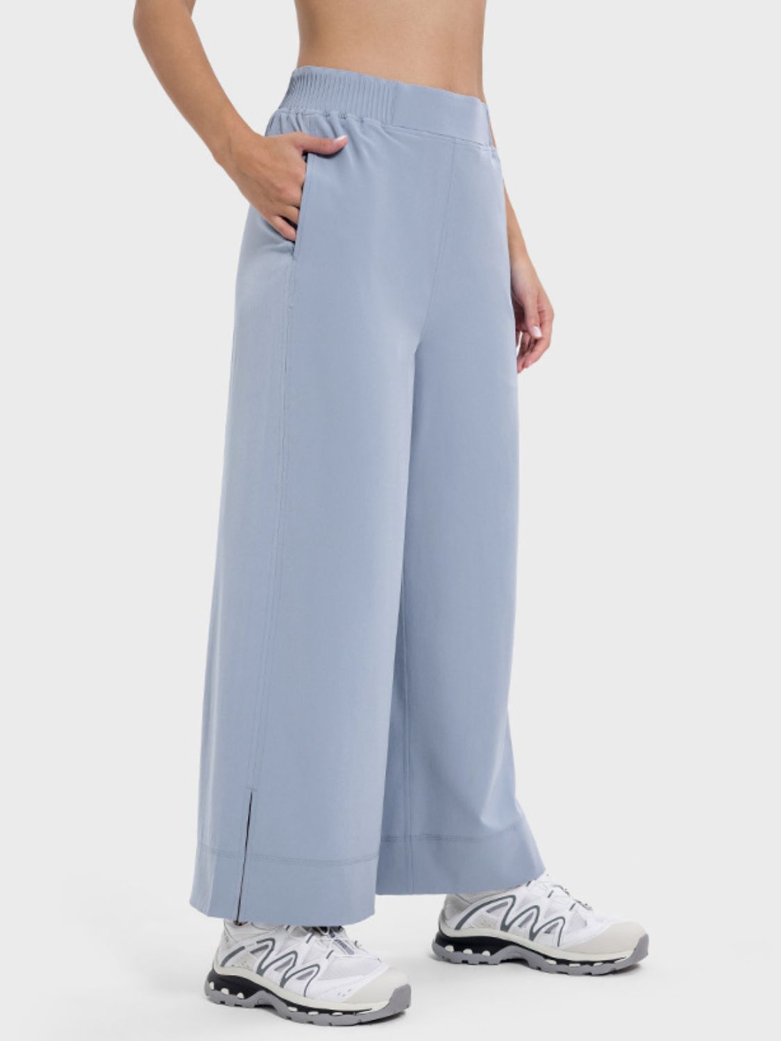 Millennia Slit Wide Leg Active Pants - Little Miss Vanilla