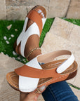 Summer Wedges Sandals With Colorblock Cross-strap Design Casual Thick-soled Roman Shoes For Women