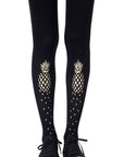 Zohara "If You Like Piña Coladas" Gold Print Tights