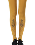 Zohara "If You Like Piña Coladas" Mustard Print Tights