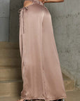 Waist Hollow Buckle Female High Waist Straight Pants