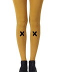 Zohara "If You Like Piña Coladas" Mustard Print Tights