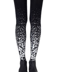 Zohara "Paint It Black" Grey Silver Print Tights