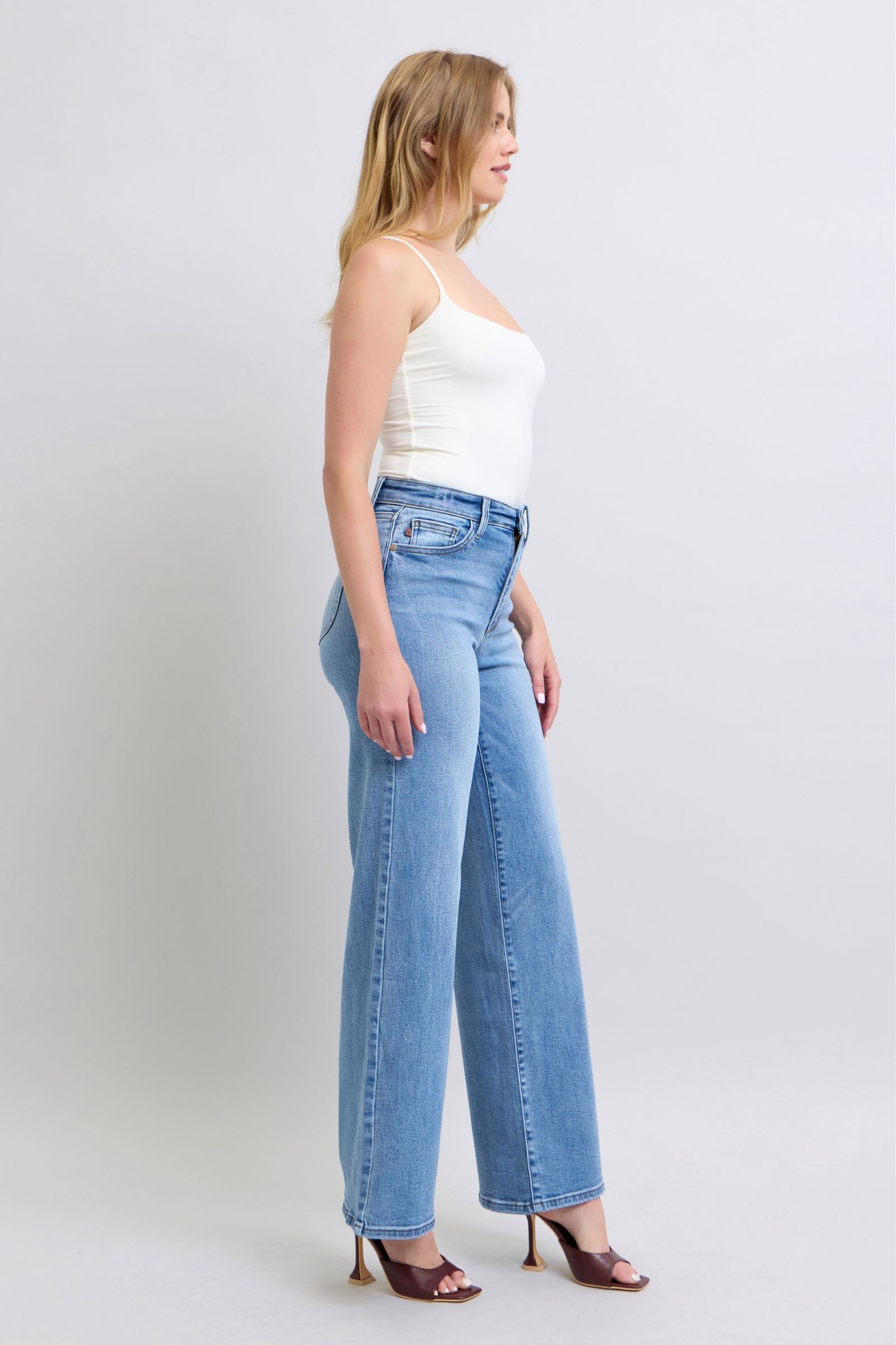 Judy Blue Full Size Wide Leg Jeans with Pockets - Little Miss Vanilla