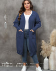 Plus Size Long Sleeve Pocketed Cardigan - Little Miss Vanilla