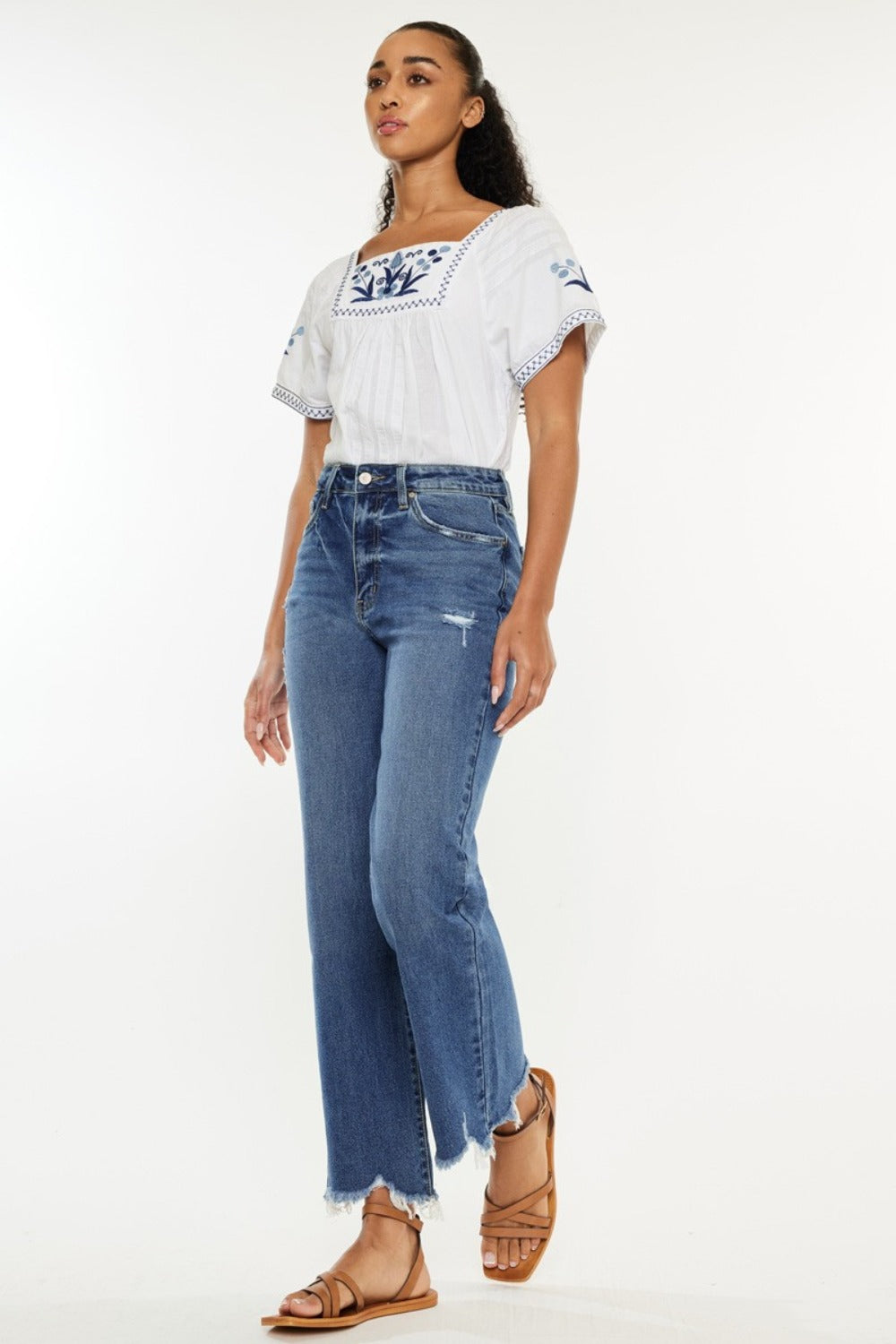 Kancan Full Size High Rise Slim Wide Leg Jeans - Little Miss Vanilla