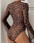 Perfee Leopard V-Neck Lace Bodysuit - Little Miss Vanilla