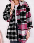 Black Plaid Colorblock Loose Shacket