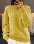 Fashion Retro Cable-knit Pullover Sweater Women