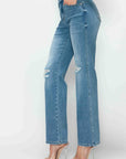 bytos Full Size Distressed High Rise Straight Jeans - Little Miss Vanilla