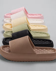 Summer EVA Slippers Solid Color Rhombus Stripe Anti-slip Slippers New Women's Home Shoes